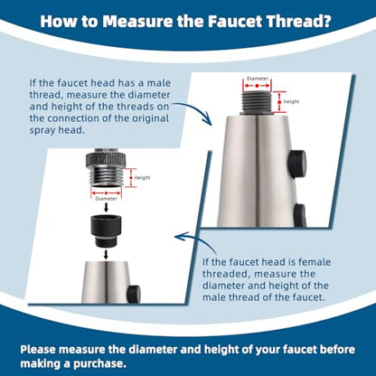 Hibbent 15 Pieces Pull Down Kitchen Faucet Head Adapter Kits with Curved Adapter, Multiple Sink Spray Head Adapters Compatible with Moen, American Standard, Delta, Kohler Faucets