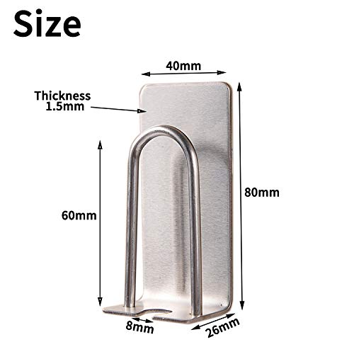 HANZE Toothbrush Holder 2 Pack self-Adhesive SUS 304 Stainless Steel Electric Toothbrush Hook Wall Mounted Razors Cup Holder for Bathroom - color: 2 Pack (2 in 1)