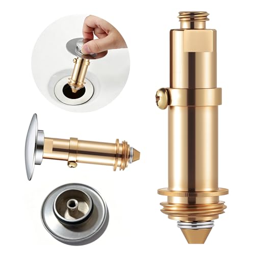 2PCS Basin Sink Clicker Pop Up Tub Drain Stopper, Brass Spring Plug | Universal Click Clack Replacement Bolt, Durable Push Bathroom Accessories for Most Basin Drains