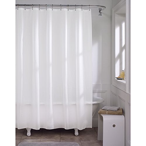 Zenna Home Clear Shower Curtain Liner, Heavyweight Semi-Sheer Liner for Showers and Bathtubs with Rustproof Grommets, 10-Gauge Vinyl, 72 x 72 Inches, White