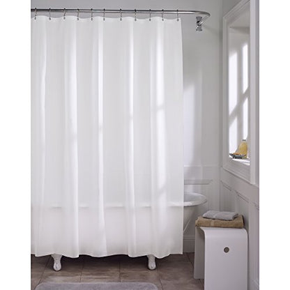 Zenna Home Clear Shower Curtain Liner, Heavyweight Semi-Sheer Liner for Showers and Bathtubs with Rustproof Grommets, 10-Gauge Vinyl, 72 x 72 Inches, White