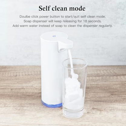 Automatic Soap Dispenser Foaming: Rechargeable Touchless Soap Dispenser Stainless Steel Foam Soap Dispenser for Bathroom Hand Soap Pump for Kitchen Xmas Gift, 9oz, White - color: White