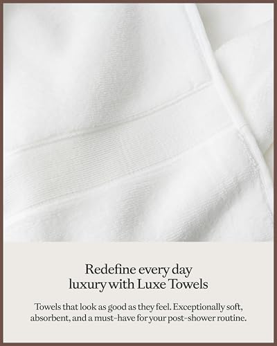 Cozy Earth Complete Luxe Bath Bundle - 60% Cotton 40% Viscose from Bamboo - Quick Dry & Plush Cotton Bath Towel Set - 4 Washcloths, 2 Hand Towels, 2 Bath Towels, 2 Bath Sheets - White - color: White