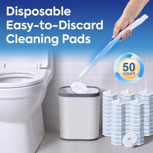 50 Pcs Disposable Toilet Cleaner Refill Pads, Universal Toilet Bowl Brush Replacement Heads, Durable Deep Cleaning Refills, Fresh Scent Bathroom Cleaning Supplies - size: 1 Count (Pack of 50)