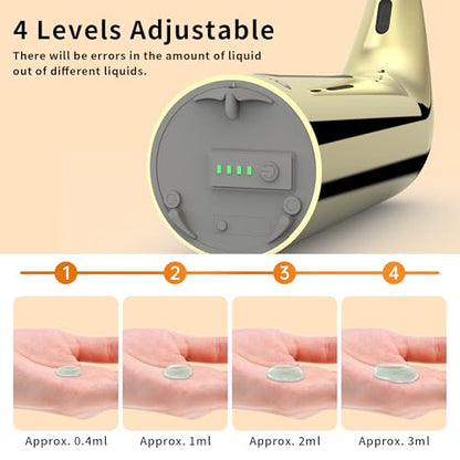 Automatic Liquid Soap Dispenser, 4-Level,Rechargeable | Plastic,13.5oz/400ml Gold Touchless Electric Hand & Dish Countertop Soap Dispensers with Sensor for Bathroom,Kitchen Sink - color: Gold, style: Rechargeable