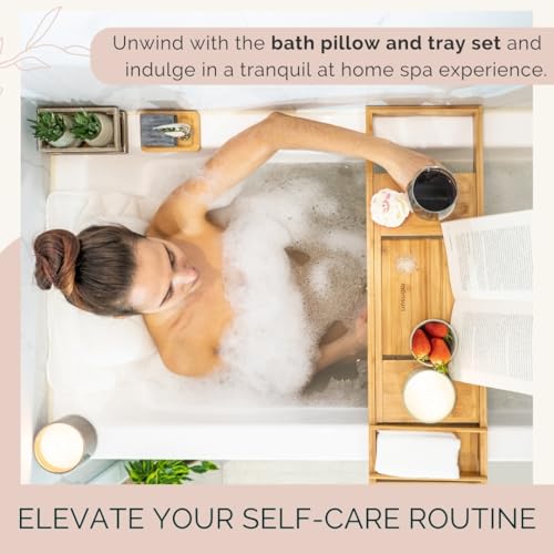 Bathtub Tray and Full Body Bath Pillow Set - Foldable Bath Tray for Tub and Full Body Bath Cushion for Ultimate Relaxation - Perfect Self Care Gift, Bath Accessories for Women, Spa Gifts for Women. - style: Foldable Bath Tray and Full Body Bath Pillow Set