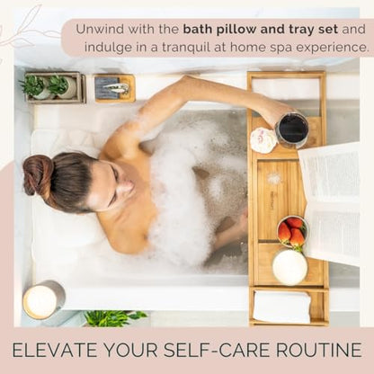 Bathtub Tray and Full Body Bath Pillow Set - Foldable Bath Tray for Tub and Full Body Bath Cushion for Ultimate Relaxation - Perfect Self Care Gift, Bath Accessories for Women, Spa Gifts for Women. - style: Foldable Bath Tray and Full Body Bath Pillow Set