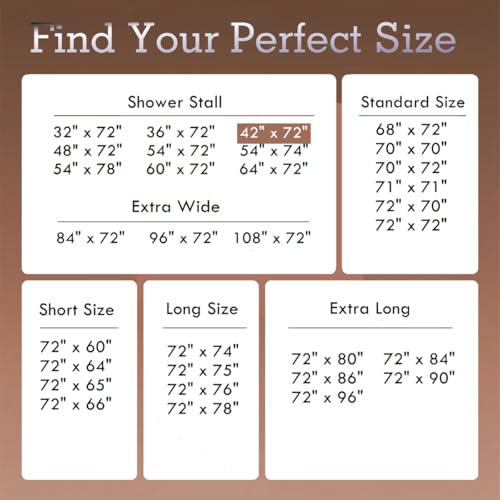 Felisa Stall Fabric Shower Curtain Liner with 3 Magnets,42W x 72L, Waterproof & Hotel Quality Shower Stall Curtain Liner for Bathroom,Soft Cloth,Narrow Size Small Shower Curtain,White - size: 42"W x 72"L (Pack of 1)