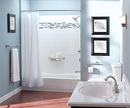 Moen LR2350DBN Bathroom Safety 24-Inch Grab Bar with Convenient Towel Bar, Brushed Nickel