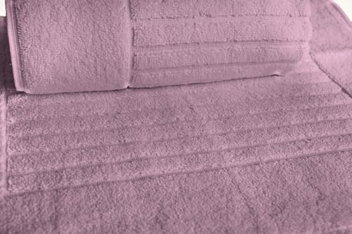 CTT - 2 Piece Bathroom Rugs Set, 100% Cotton Bath Mats, Comfy & Highly Absorbent Bathroom Floor Mats, Machine Washable | 20"x32" (Color) - color: Mauve