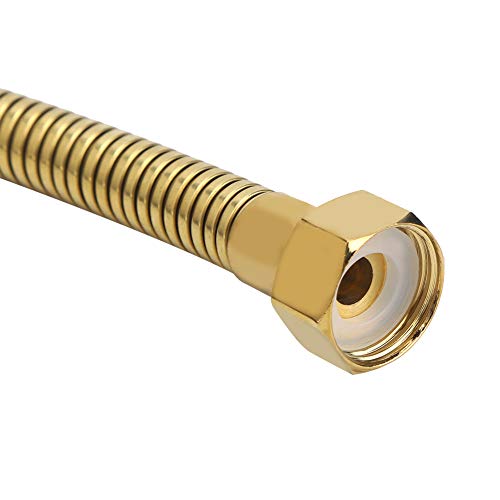 Extra Long Shower Hose 5ft/1.5m, Stainless Steel | Rubber Inner Tube | Handheld Shower Replacement | Bathroom & RV | Pet Cleaning | Flexible & Kink-Resistant(Gold) - color: 5Ft Gold