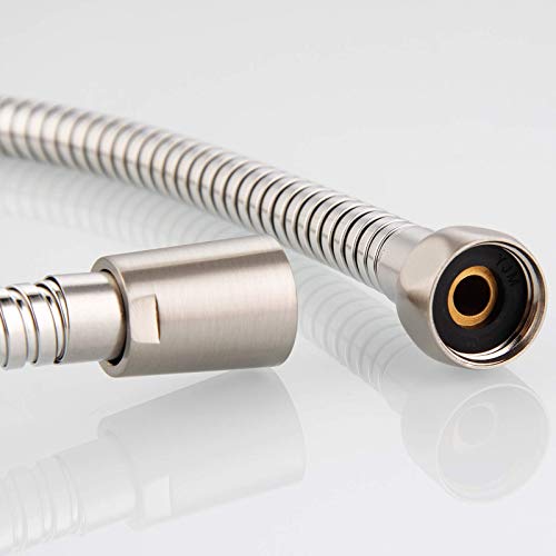 Kink-Free Stainless Steel Shower Hose Replacement, 60 Inch, Anti-Twist Flexible Metal Shower Head Hose, Brushed Nickel - color: Brushed Nickel, size: 60 Inch