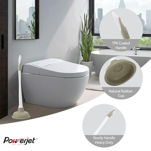 2-Pack Sink Plunger Basic Plunger (2506) – Natural Rubber Bathroom Plunger with Ergonomic Design For Toilets, Sinks, Showers & Kitchen Drains | Splash-Proof, Durable & Effective Unclogging – Sand