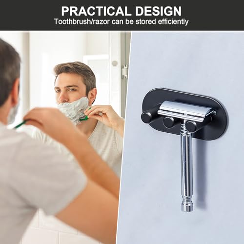 Electric Toothbrush Head Holder, Toothbrush Holders Wall Mounted, Adhesive Tooth Brush Head Holder Organiser, Electric Toothbrushs Holder, Shower Tooth Brushing Holder (Black, Small) - color: Black, size: Small