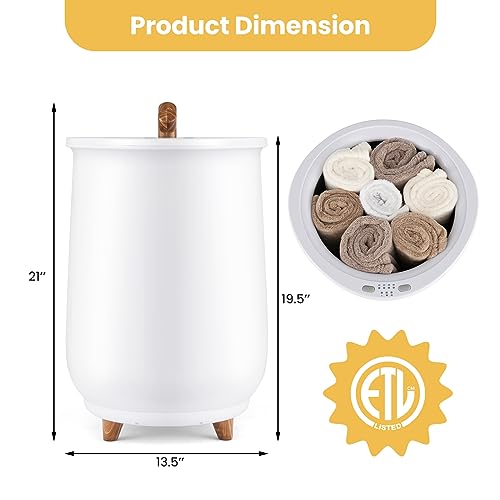 S AFSTAR 23L Towel Warmers for Bathroom - Large Luxury Towel Warmer Bucket with 3 Heat Modes, 4 Timer Settings, Fragrance Disc Holder, Auto Shut Off, Towel Heater for Blankets, Bathrobes (White) - color: White