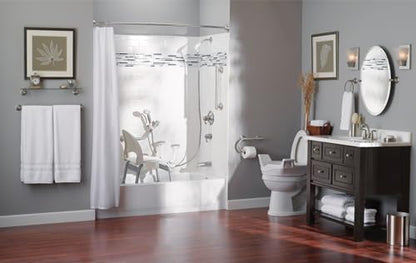 Moen LR8724D1GCH Bathroom Safety 24-Inch Designer Bathroom Grab Bar with Curled Grip, Stainless - color: Chrome