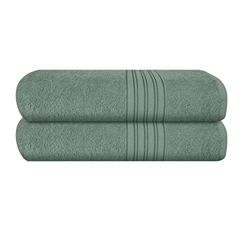 BOUTIQUO 100% Cotton 2 Pack Bath Towel Set 28x55 inches, Eco-Friendly Large Bath Towels, Compact Quickdry Lightweight Soft & Highly Absorbent Bath Towel, Ideal for Everyday Gym Travel Camp Pool - Jade - color: Jade, size: 2 Pack Bath Towel