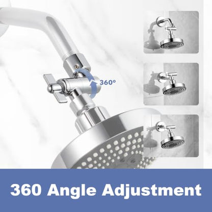 OFFO Shower Head Extension Arm, 2.4 in Shower Extension Arm with Locking Nut, Adjustable Height and Angle Shower Arm Extender, Universal G1/2 Connector for Fixed and Handheld ShowerHead, Chrome - color: Chrome, style: 2.4 in