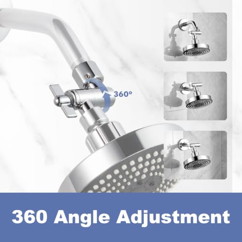OFFO Shower Head Extension Arm, 2.4 in Shower Extension Arm with Locking Nut, Adjustable Height and Angle Shower Arm Extender, Universal G1/2 Connector for Fixed and Handheld ShowerHead, Chrome - color: Chrome, style: 2.4 in