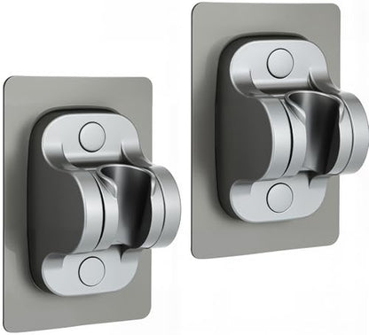 2-Pack MAYYAYA Shower Head Holder, Adhesive Wall Mount, Grey | Heavy Duty Wall Mounted Shower Head Shelf Bracket, ABS Stick-on Wall Bracket with Strong Adhesive for Handheld Shower Heads - color: Gray