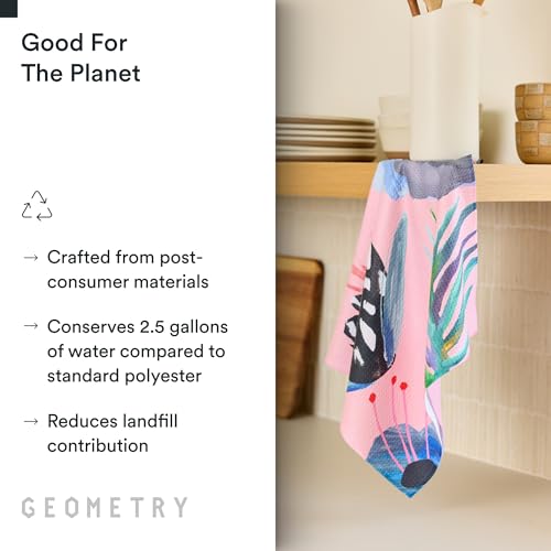 GEOMETRY Kitchen Tea Towels - Quick Dry Microfiber Dish Towels for Kitchen Watercolors, 18" x 30" 2 Pack - color: Watercolors, style: Kitchen Towel - Double