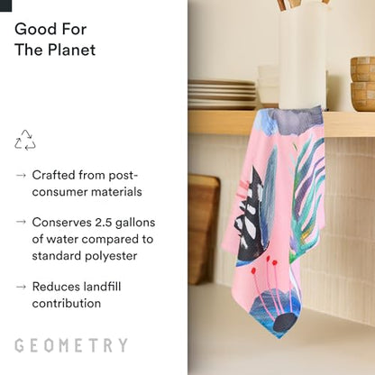 GEOMETRY Kitchen Tea Towels - Quick Dry Microfiber Dish Towels for Kitchen Watercolors, 18" x 30" 2 Pack - color: Watercolors, style: Kitchen Towel - Double