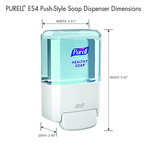 PURELL ES4 Manual Wall-Mounted Hand Soap Dispenser, White, Compatible with 1200 mL PURELL Brand Healthy SOAP Refills (Pack of 3) - 5030-01 - Manufactured by GOJO, Inc. - size: Pack of 3