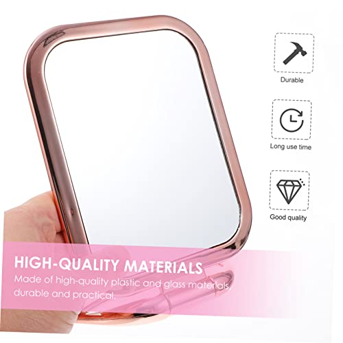 VICASKY Double Sided Magnifying Makeup Mirror Rose Gold Folding Tabletop Vanity Mirror Portable for Bathroom Countertop and Dressing Table Stylish for Travel and Business Use