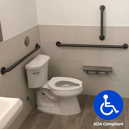 Stardrix 24-Inch ADA Compliant Grab Bar, 1.5" Diameter, Concealed Mounting Flanges, Handicap Friendly, Commercial & Residential Bathrooms, Matte Black Stainless Steel - color: Matte Black, size: 24"