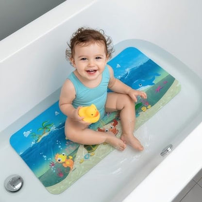 Cute Cartoon Non-Slip Bath Mat for Tub - Anti-Slip Kids Bathtub Mat, Slip-Resistant Shower Mat for Bathroom Safety, 35 X 15.3 Inch, Easy to Clean (Ships) - color: Ships