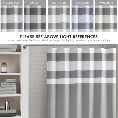 Madison Park Spa Waffle Shower Curtain Pieced Fabric with 3M Scotchgard Moisture Management Modern Home Bathroom Decorations, Tall 72"x84", Grey | Striped, Pieced Fabric Design, 3M Scotchgard Moisture Management, Hotel Quality, Modern, for Bathroom, OEKO-