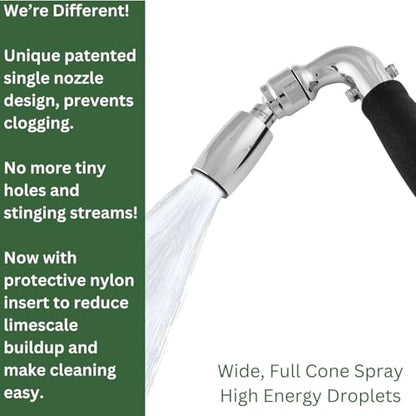 High Sierra® Solid Lead-Free Metal Handheld Shower Head, Trickle Valve, Includes 72” Flexible Stainless Steel Hose With Biofilm Resistant Silicone Inner Tube, Holder. Low Flow 1.8 GPM. Gold - color: Brushed Gold w/ Nylon Insert, size: 1.8 GPM