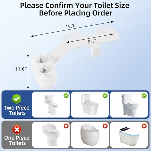 Ultra-Slim 3-in-1 Bidet Attachment for Toilet, Adjustable Warm/Cold Water & Pressure, Self-Cleaning Dual Nozzles for Posterior & Feminine Wash, Easy Install (White） - color: Chrome, Cold & Warm
