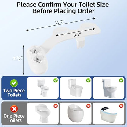 Ultra-Slim 3-in-1 Bidet Attachment for Toilet, Adjustable Warm/Cold Water & Pressure, Self-Cleaning Dual Nozzles for Posterior & Feminine Wash, Easy Install (White） - color: Chrome, Cold & Warm