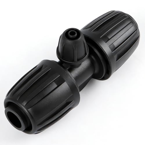 10 Pack 1/2" To 1/4" Drip Irrigation Fittings, 1/2 Inch (1/2" ID x 0.6-0.65" OD) Drip Line to 1/4 Inch Irrigation Tubing Barbed Adapter Anti-Drop Locked Nut Barbed Reducer 3 Way Tee Connectors - size: 1/2" to 1/4" 3-way-10P