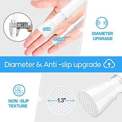 Tension Curtain Rod White Tension Rod 2pcs Spring Curtain Rod Non Slip Tension Rods For Windows 28 To 48 Inch No Drilling Adjustable Tension Rods of Curtain Window Closet Kitchen Wardrobe1 - color: White, size: 28-48 inch 2pcs