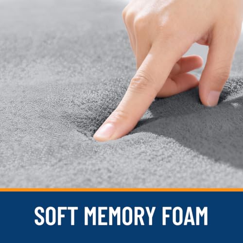 OLANLY Memory Foam Bath Mat 32x20, Super Soft Absorbent Bathroom Rugs, Quick Dry and Machine Washable Shower Floor Rugs, Bathmat Carpet, Bathroom Home Decor Accessories, Grey