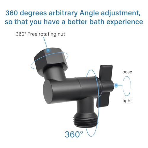 All Metal Shower Angle Adapter, Adjustable Shower Head Extension Adapter, Solid Brass Shower Head Elbow,Adjust Angle to Upgrade Shower Experience (Matte Black) - color: Matte Black