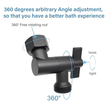 All Metal Shower Angle Adapter, Adjustable Shower Head Extension Adapter, Solid Brass Shower Head Elbow,Adjust Angle to Upgrade Shower Experience (Matte Black) - color: Matte Black