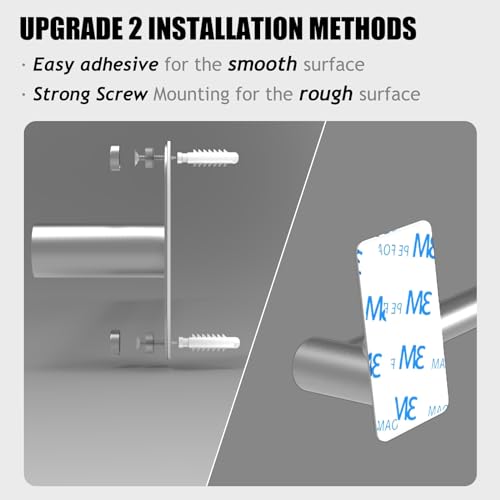 Towel Bar, Adhesive or Drill Wall Mount, Brushed Nickel, 2 Pack | Adjustable 16.7 to 28.5 Inch, 304 Stainless Steel Hand Towel Holder, Square Base Towel Racks for Bathroom, Kitchen Use - color: Extended Length–nickel