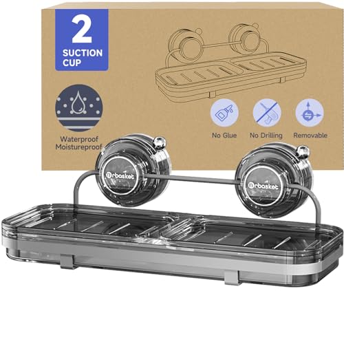 PEISAINOX Soap Dish for Shower Suction Cup Wall Soap Bar Holder Self Draining NO-Drilling Removable Sponge Holder for Bathroom Bathtub Kitchen Sink Waterproof Strong Vacuum Suction Adhesion