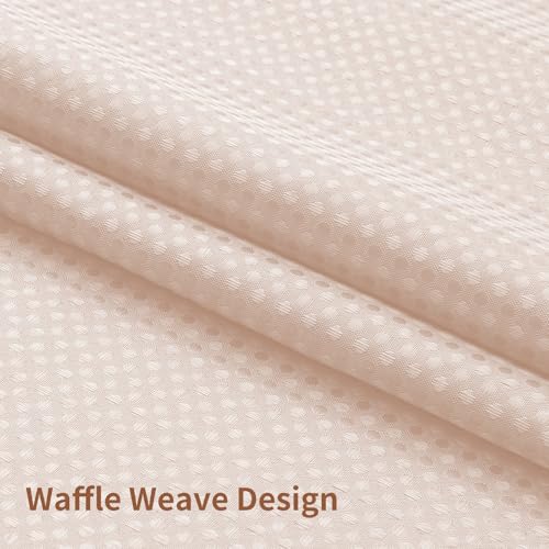 No Hook Shower Curtain with Snap in Fabric Liner, Waffle Weave Heavy Duty Thick Shower Curtains with Mesh Top Window, Hotel Style Waterproof Bathroom Curtain Set, 72 x 75 Inch, Blush Pink - color: Blush Pink, size: 72"W x 75"L (Pack of 1)
