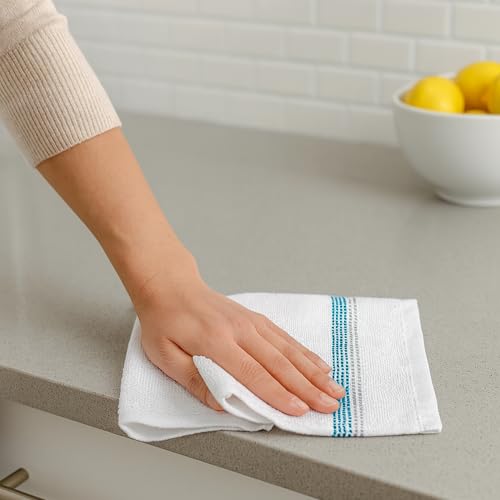 100% Cotton Washcloths 12x12 in, Teal (10 Pack) - color: Teal