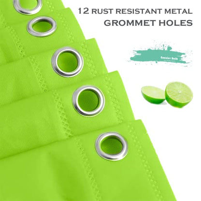 Lime Green Plastic Shower Curtain Or Liner, 72x72 Inch Lightweight Plastic Bathroom Shower Showroom Inner Curtain with Rustproof Metal Grommet Holes and Weighted Magnets - color: E02-fresh Green, size: 72"W x 72"L (Pack of 1)