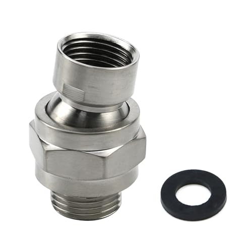 Brushed Nickel Shower Head Swivel Ball 360°Brass Chrome Shower Head Elbow Adapter Adjustable For G1/2 Universal Shower Arm - color: Brushed Nickel