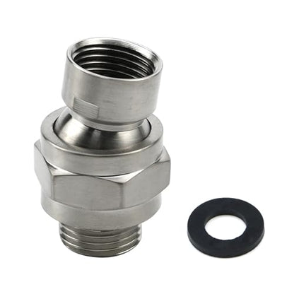 Brushed Nickel Shower Head Swivel Ball 360°Brass Chrome Shower Head Elbow Adapter Adjustable For G1/2 Universal Shower Arm - color: Brushed Nickel