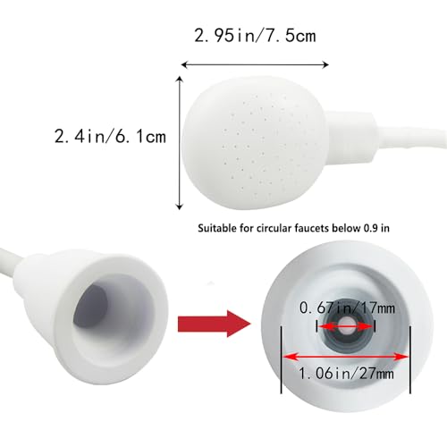 Soerreo Sink Spray Rubber Hose, Portable Rubber Hose Nozzle, Shampoo Sprayer, Easy to Use, Suitable for People or Pets - size: 0.017-0.023 m