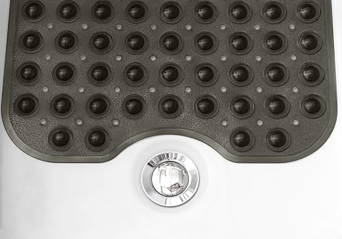 Extra-Long Non-Slip Bathtub & Shower Mat 39”x16” (Smooth/Non-Textured Tubs Only) Safe, Clean, Machine-Washable, Superior Grip&Drainage, Vinyl, Transparent Black - color: Transparent Black, size: 39" x 16" (Rectangular)