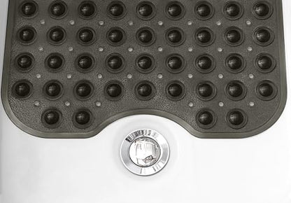 Extra-Long Non-Slip Bathtub & Shower Mat 39”x16” (Smooth/Non-Textured Tubs Only) Safe, Clean, Machine-Washable, Superior Grip&Drainage, Vinyl, Transparent Black - color: Transparent Black, size: 39" x 16" (Rectangular)