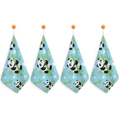 Panda Bamboo, Quick Dry Hand Towel with Hanging Loop for Gym | Absorbent Microfiber Bathroom Towel, Fast Drying Kitchen Towel, Soft Wash Cloth for Pool Bath Shower Fitness Travel, 12 Inch - size: 4PCS